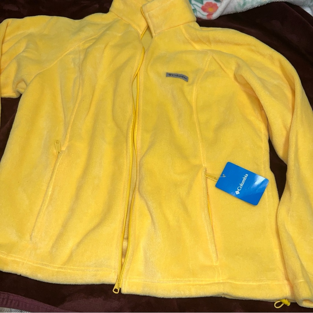 NEW Columbia Fleece Jacket, Benton springs, adjustable waist, full zip Sun Glow
